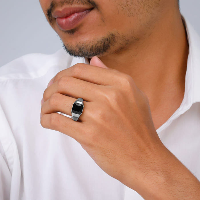 Black Rhodium Truly Bold Ring For Him