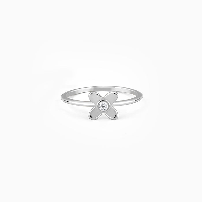 Silver Beautiful Orchid Ring