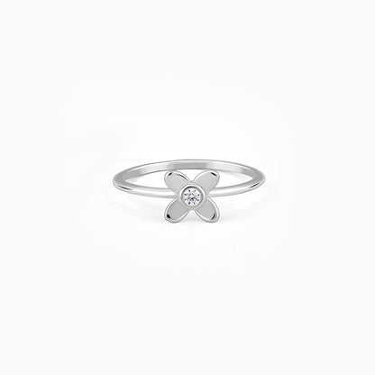 Silver Beautiful Orchid Ring