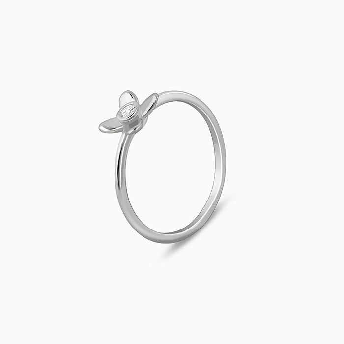 Silver Beautiful Orchid Ring