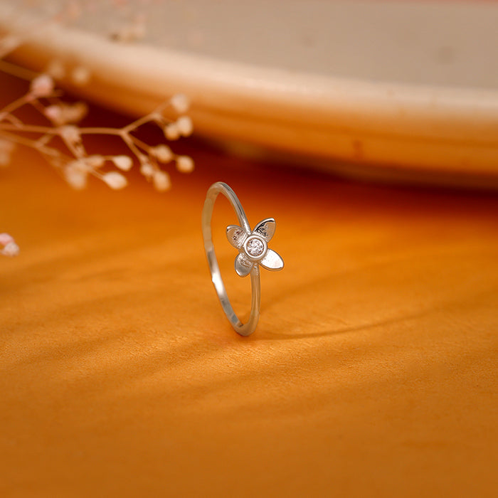 Silver Beautiful Orchid Ring