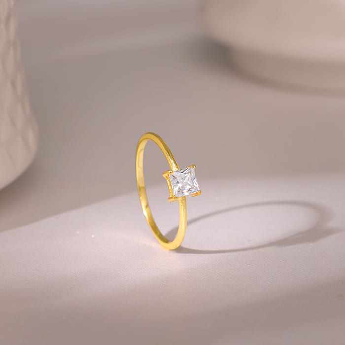 Golden Cubic Beauty Ring