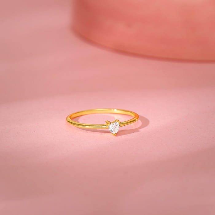 Golden Little Heart Ring