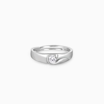 Silver Fibonacci Flow Ring For Him