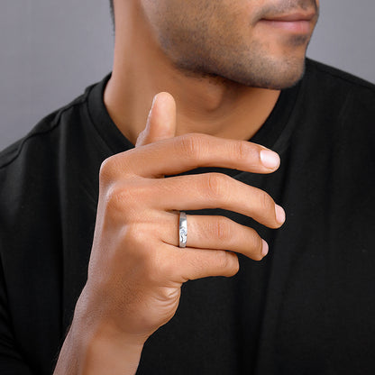 Silver Fibonacci Flow Ring For Him