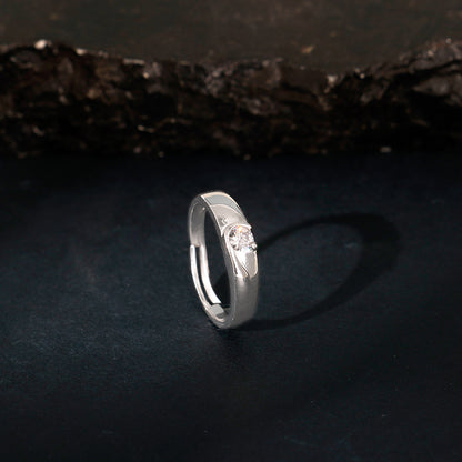 Silver Fibonacci Flow Ring For Him