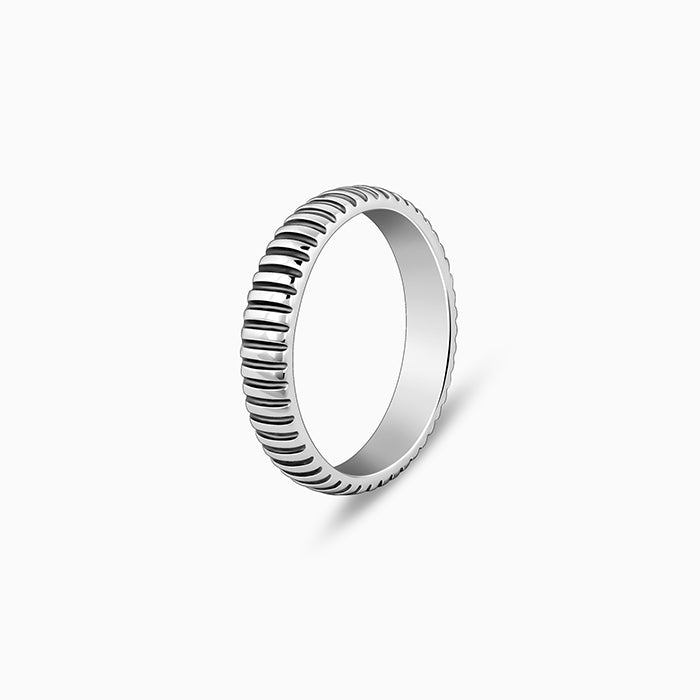 Oxidised Silver Modest Leader Ring For Him