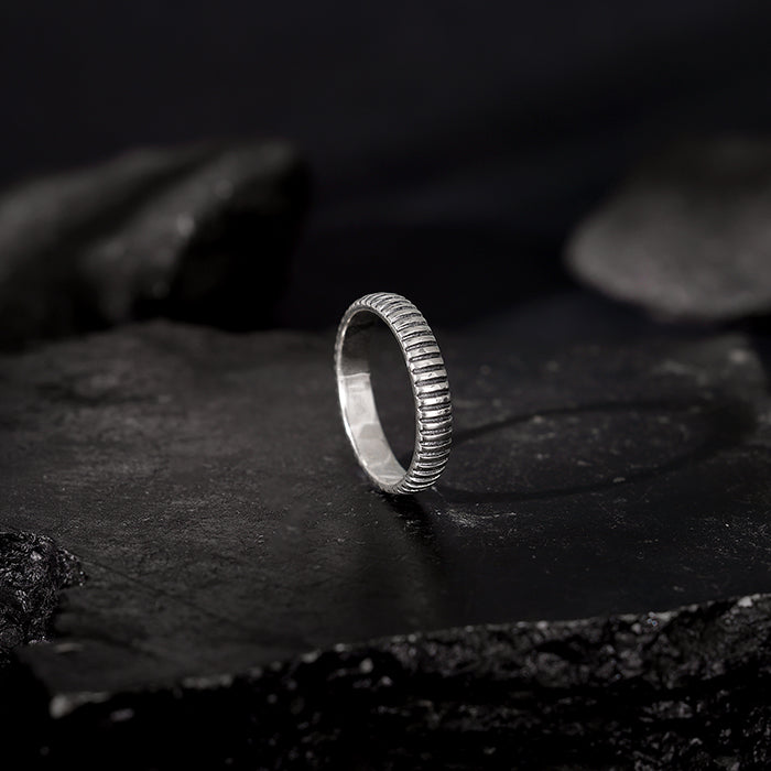 Oxidised Silver Modest Leader Ring For Him