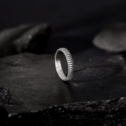 Oxidised Silver Modest Leader Ring For Him