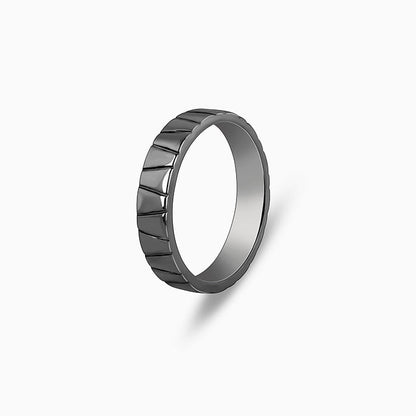 Black Rhodium Knight Ring For Him