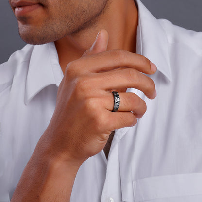 Black Rhodium Mighty Grip Ring For Him