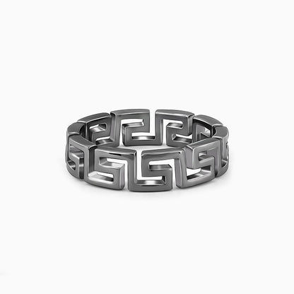 Black Rhodium Conqueror Ring For Him