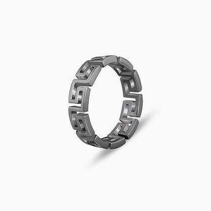 Black Rhodium Conqueror Ring For Him