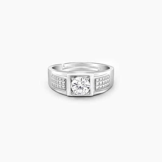 Silver Classic Stud Ring For Him
