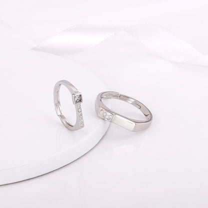 Discover timeless love with Silver Zircon Love Language Couple Rings. Shop elegant couples ring designs perfect for special occasions.