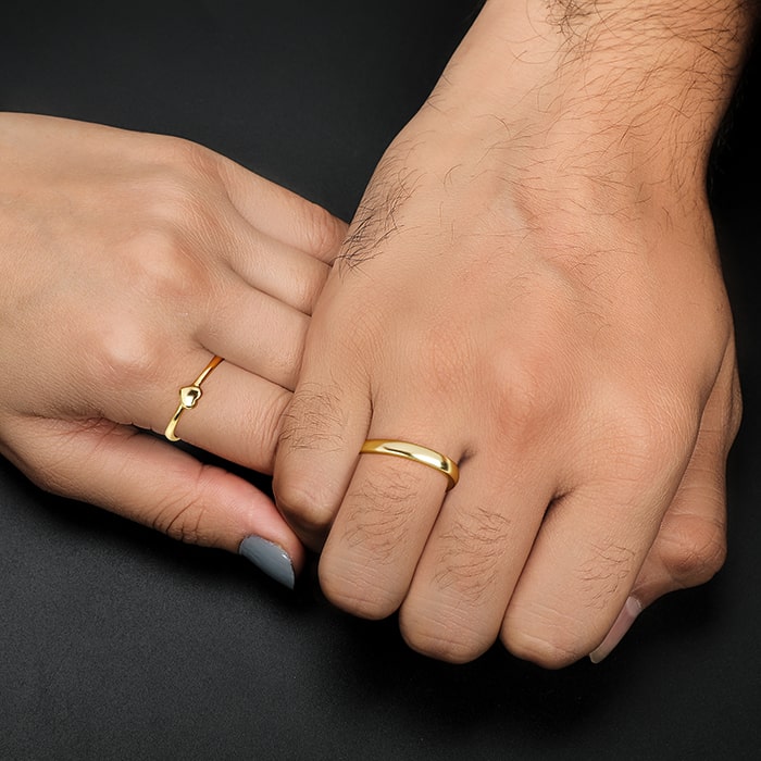 Enhance your bond with Golden Rise In Love Couple Rings. Shop elegant couple engagement rings designed to symbolize everlasting love.