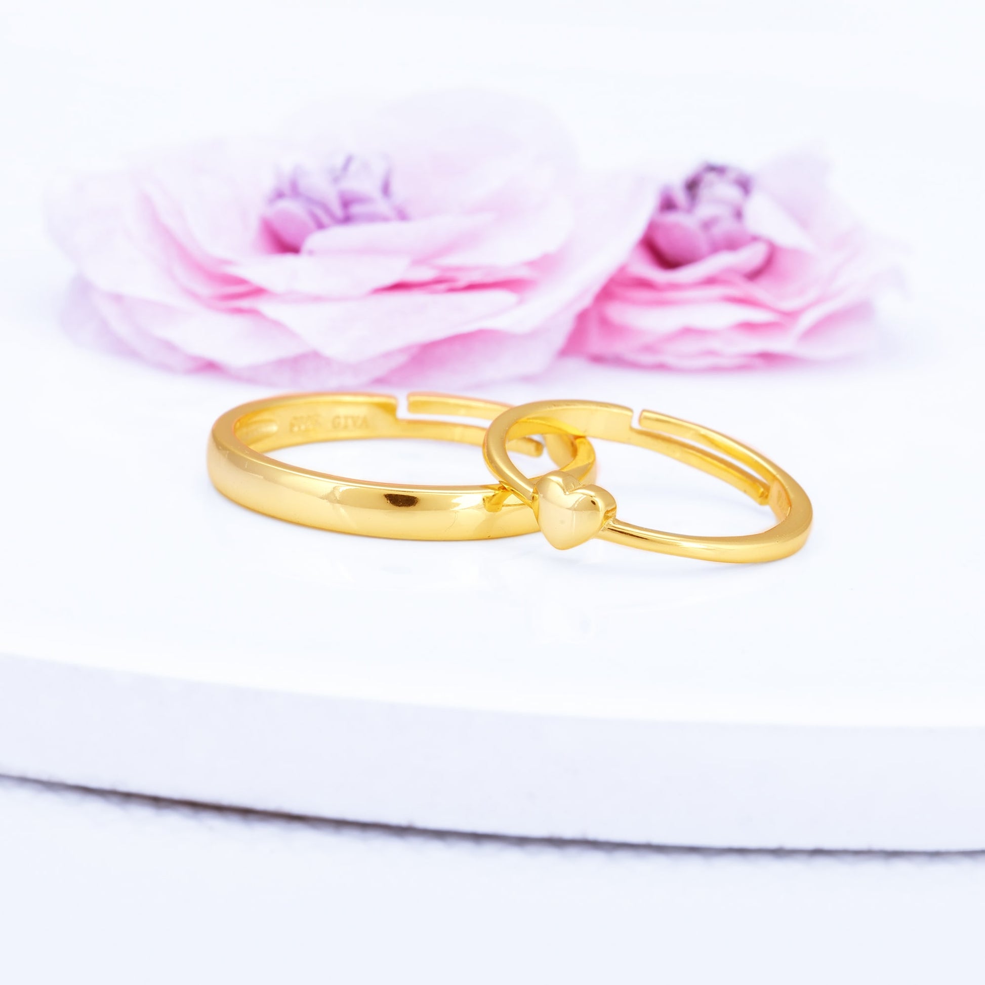 Enhance your bond with Golden Rise In Love Couple Rings. Shop elegant couple engagement rings designed to symbolize everlasting love.