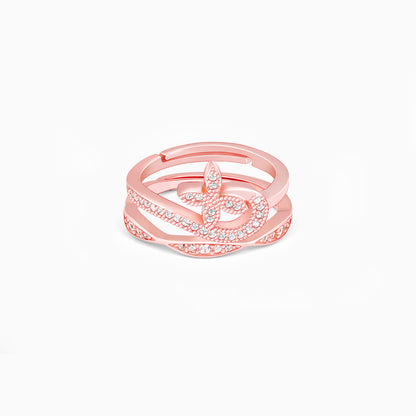 Rose Gold Graceful Floral Stackable Rings