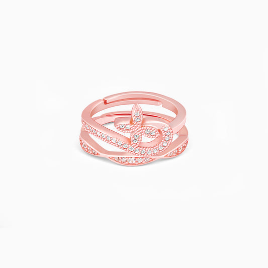 Rose Gold Graceful Floral Stackable Rings