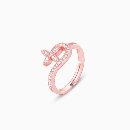 Rose Gold Graceful Floral Stackable Rings