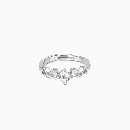 Silver Zircon Beachy Waves Ring