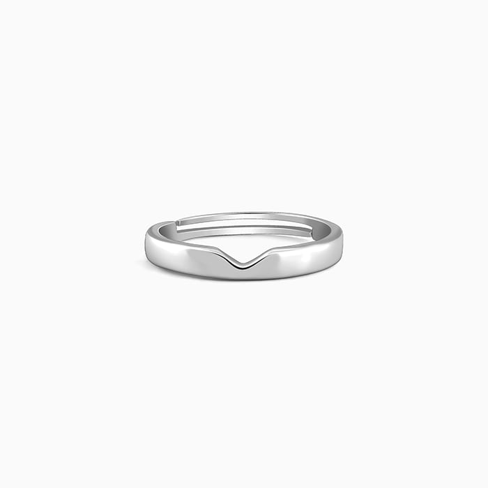 Silver Classic Ring Band For Him