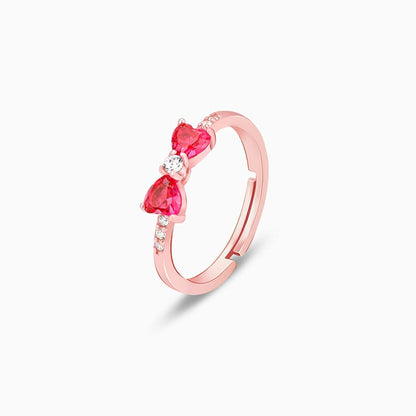 Anushka Sharma Rose Gold Cherry Bow Heart Ring