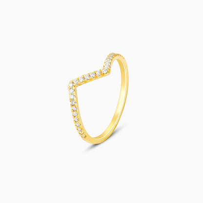 Golden Edgy Waves Ring