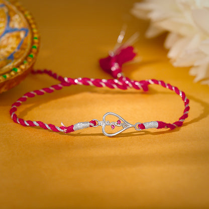 Silver Sibling Connection Rakhi