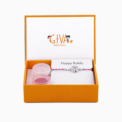 Silver Elegant Circle Rakhi