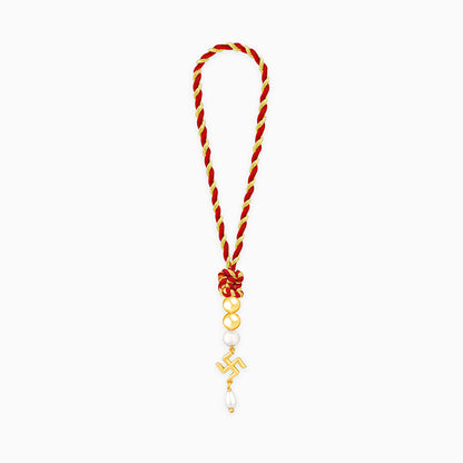 Golden Blissful Swastik Lumba Rakhi