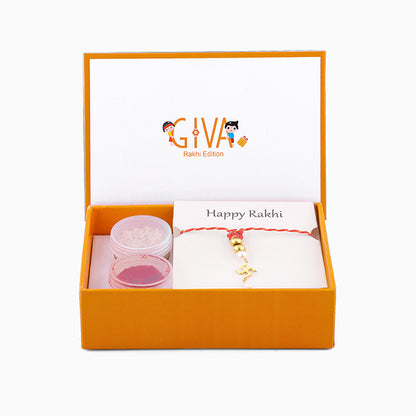 Golden Blissful Swastik Lumba Rakhi