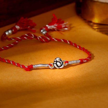 Silver Ganpati Motif Rakhi