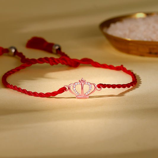 Rose Gold Shining Crown Rakhi