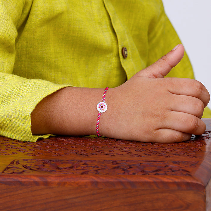 Silver Donut Life Rakhi for Kids