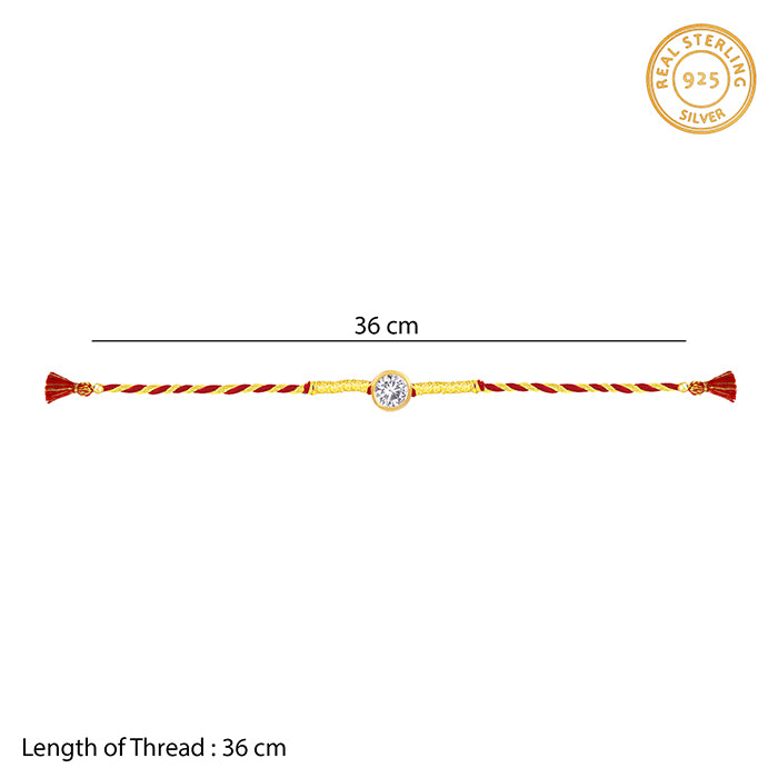 Golden Sphere Zircon Rakhi