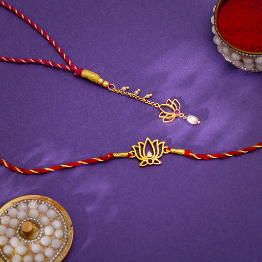 The Exquisite Duo Bhaiya-Bhabhi Rakhi Set of 2