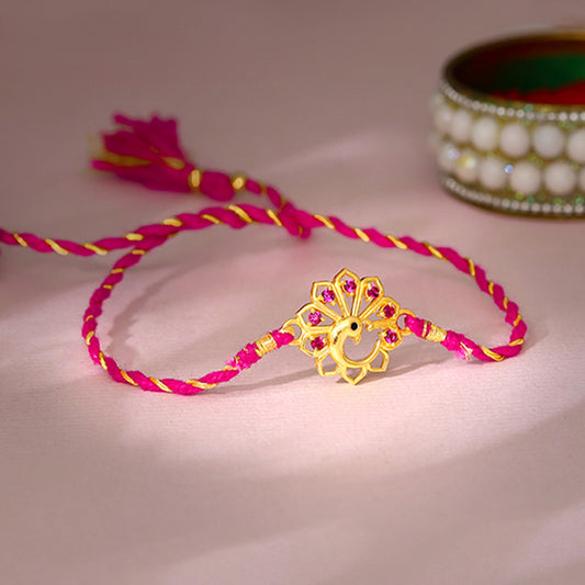 Golden Peacock Heritage Rakhi