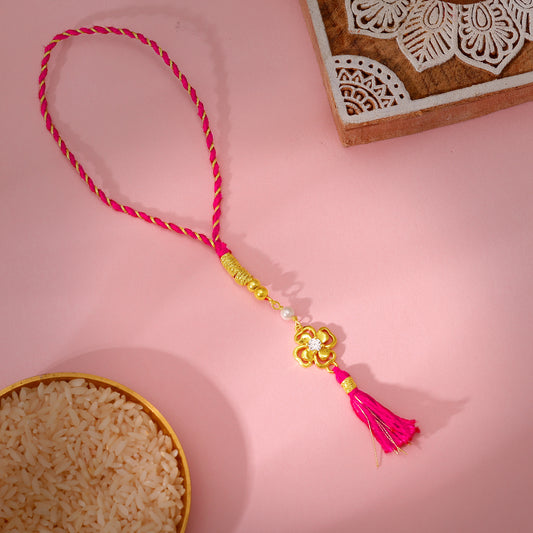 Golden Fleur Lumba Rakhi