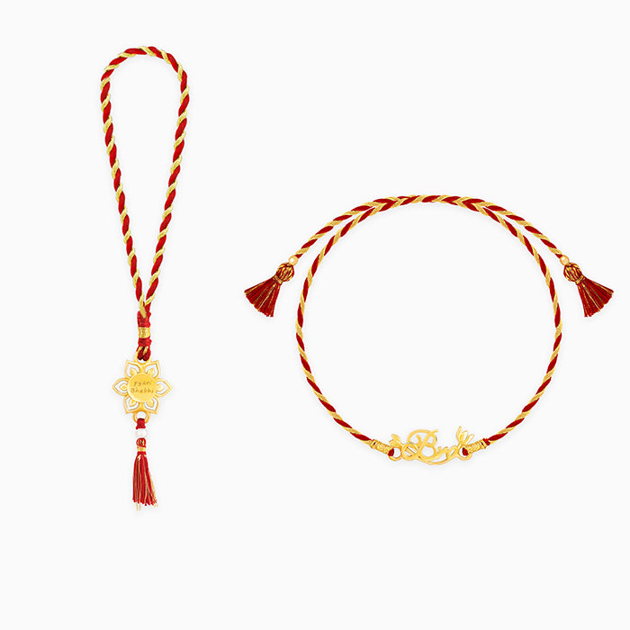 Shubh Rakhi Set for Bhaiya Bhabhi (Rakhi Set of 2)