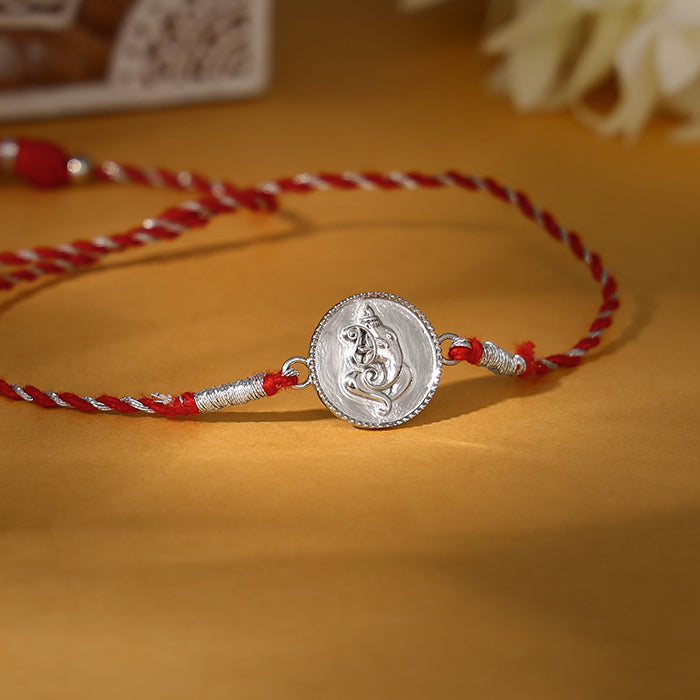 Silver Coin Ganesha Rakhi