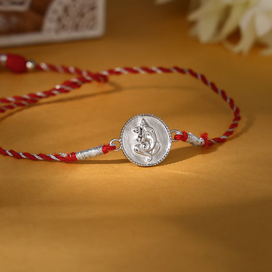 Silver Coin Ganesha Rakhi