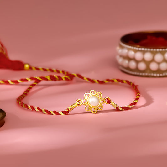 Gold Pearl Love Rakhi