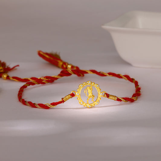 Golden Jai Bajrangi Rakhi