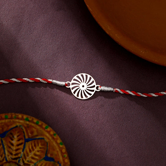 Silver Pinwheel Rakhi