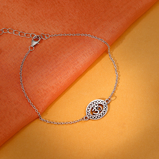 Silver Om Bracelet Rakhi