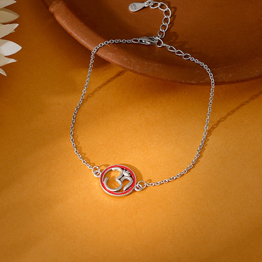 Silver Classic Om Bracelet Rakhi