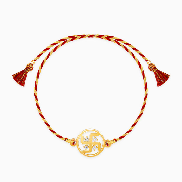 Golden Swastik Rakhi