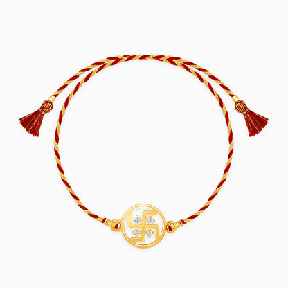 Golden Swastik Rakhi