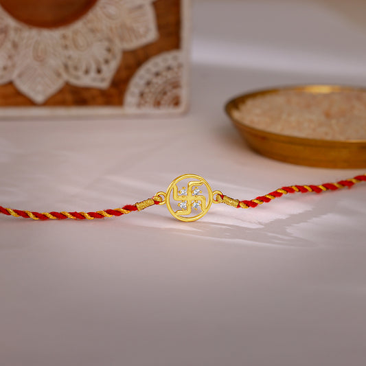 Golden Swastik Rakhi